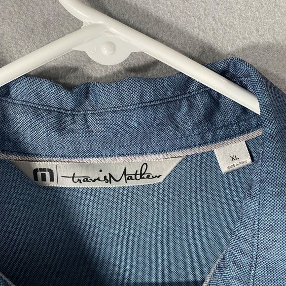 Travis Mathew Blue Golf Polo Shirt Kokopelli Club Embroidery Mens Size XL - Picture 6 of 7